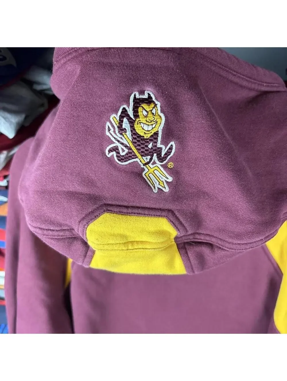 Vintage 2000s Nike Center Swoosh Arizona State Hoodie Maroon XXL